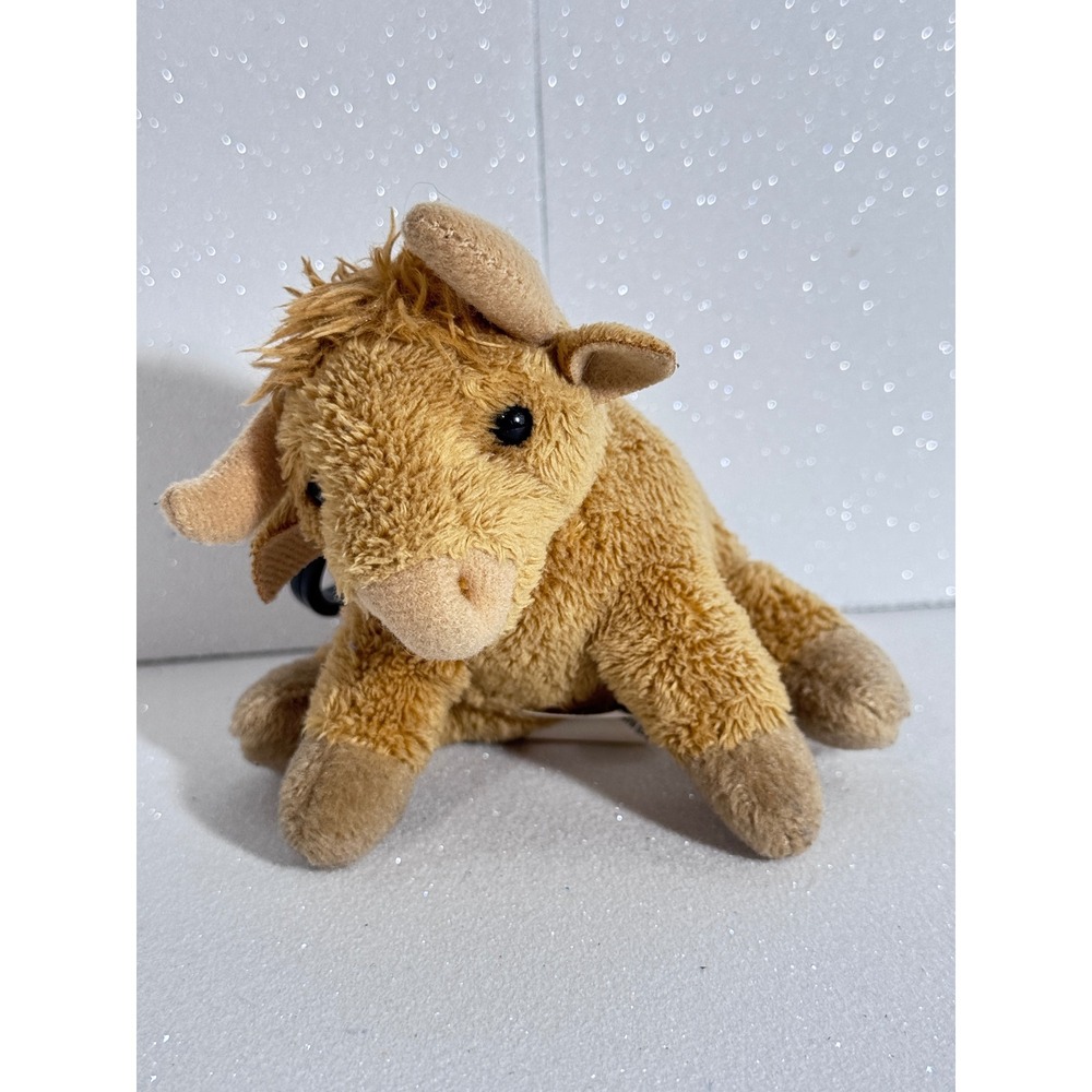 Souvenir Classics Americaware Texas Longhorn Plush Keychain Clip Tan Shaggy Bull
